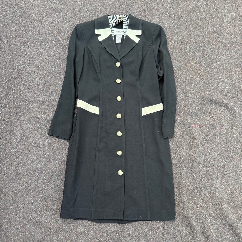 Women's Vintage 90's Danny & Nicole New York Black White Maxi Blazer Dress Sz 4P